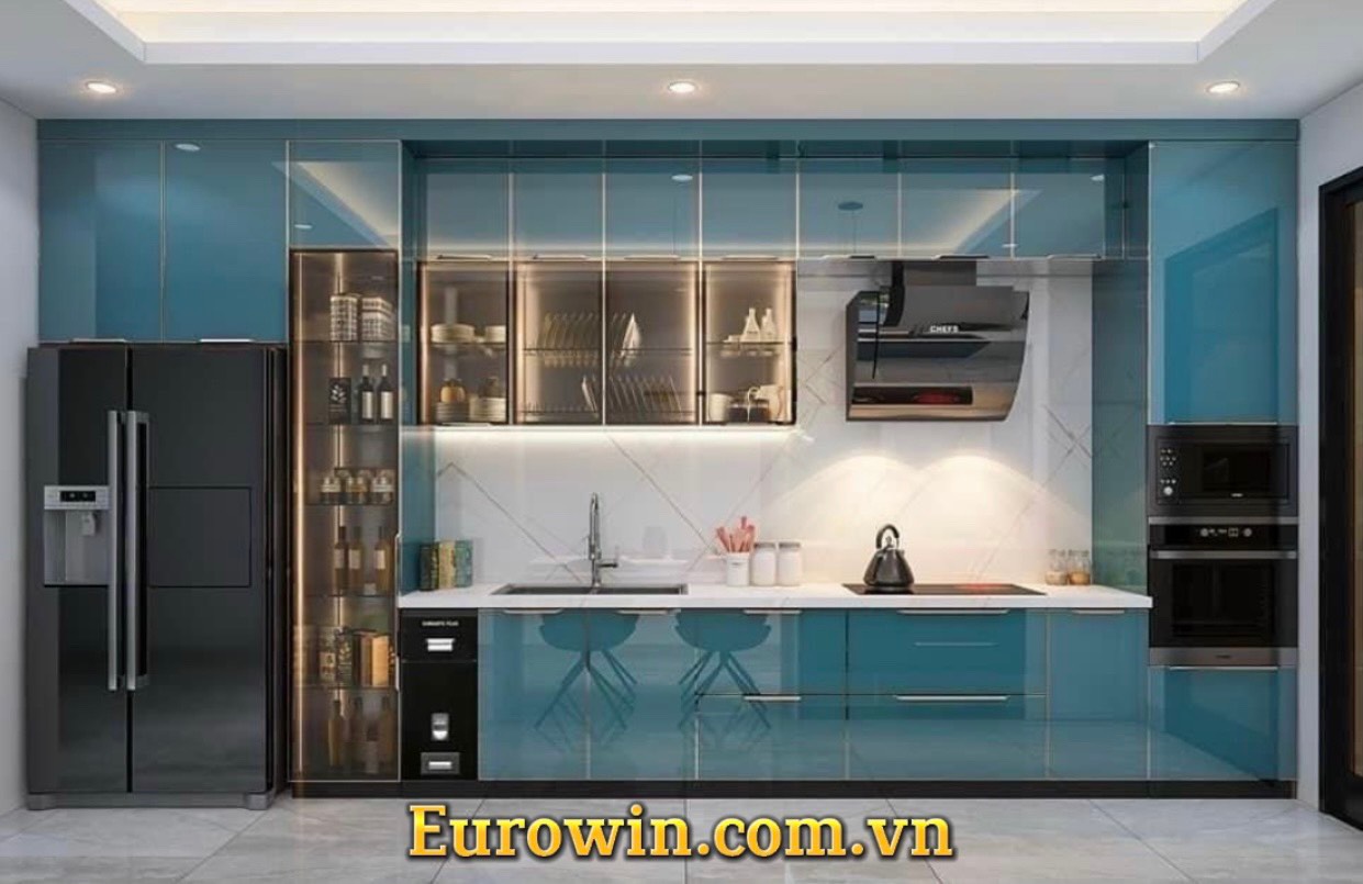 Tủ Bếp Chữ I cánh kính EU103