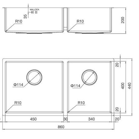 Chậu rửa Malloca MS 6065