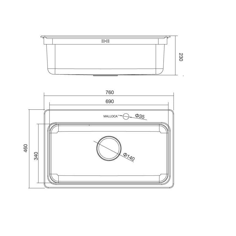 Chậu rửa Malloca MS 1022D