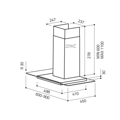 Máy hút mùi ELICA FLAT GLASS 60