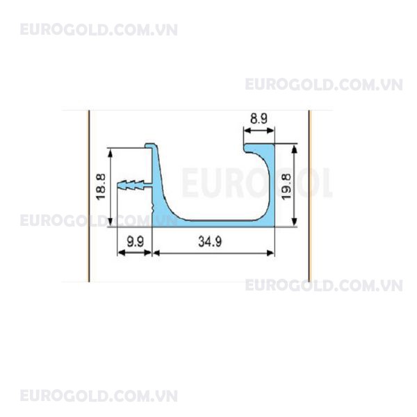 Tay nắm âm rãnh không khóa K3 Eurogold