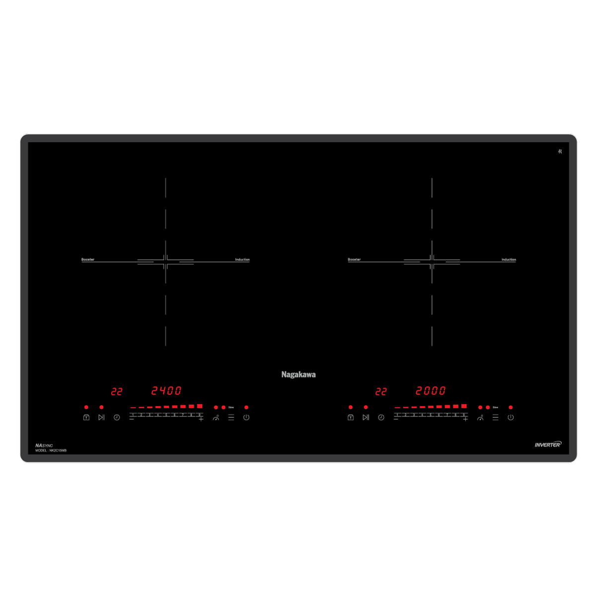 Bếp đôi điện từ cao cấp Nagakawa NK2C15MB