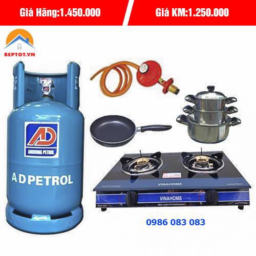 Bộ Bếp Gas Đôi Mặt Kính Khuyến mại