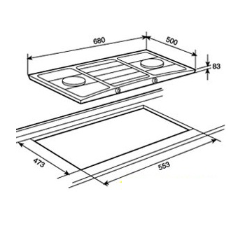 Bếp gas âm TEKA EX/70 2G AI AL