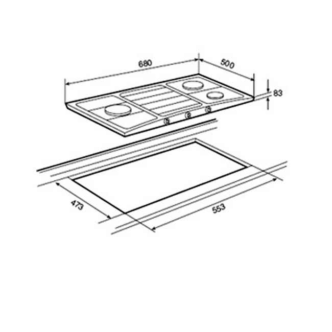 Bếp gas âm Teka EX/70 3G AI AL TR