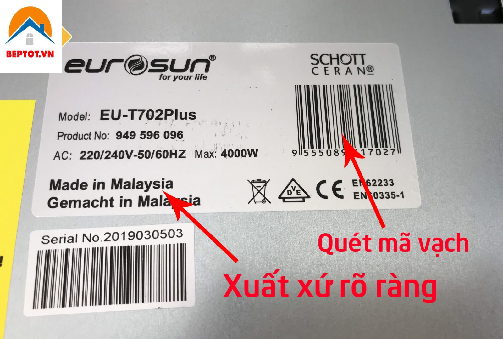 Bếp từ Eurosun EU-TE703 chính hãng