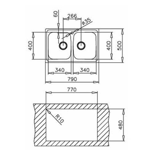 Chậu rửa Teka Universo 79 2B