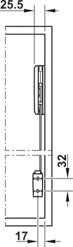 Tay nâng 2 cánh Hafele Free Fold Short F4fs màu xám 493.05.734