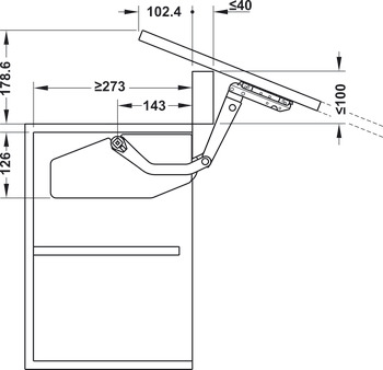 Tay nâng Free Swing S8sw Hafele màu trắng 493.05.764