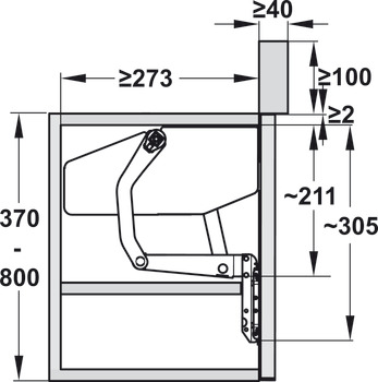 Tay nâng Free Swing S8sw Hafele màu trắng 493.05.764